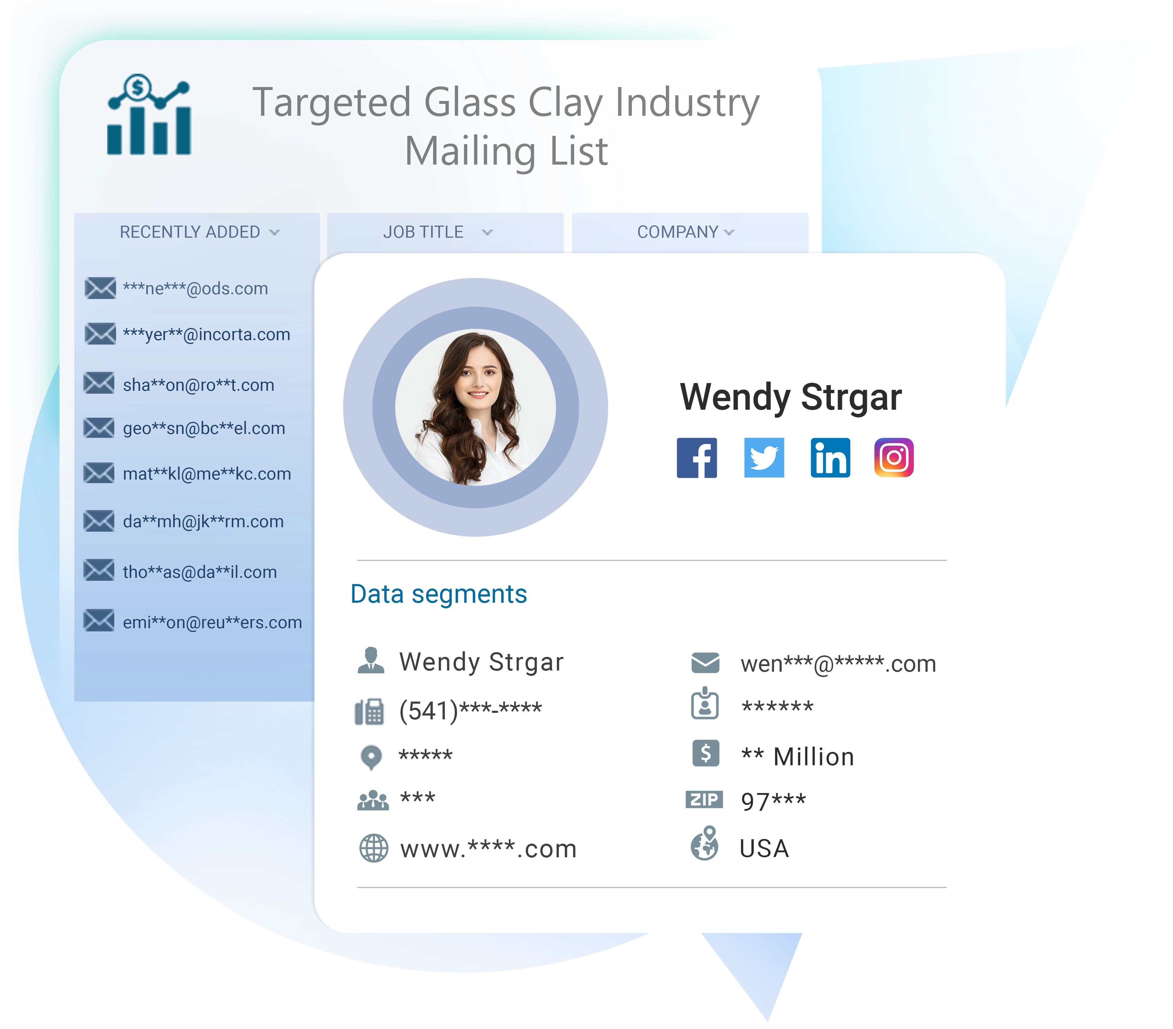glass clay industry mailing list