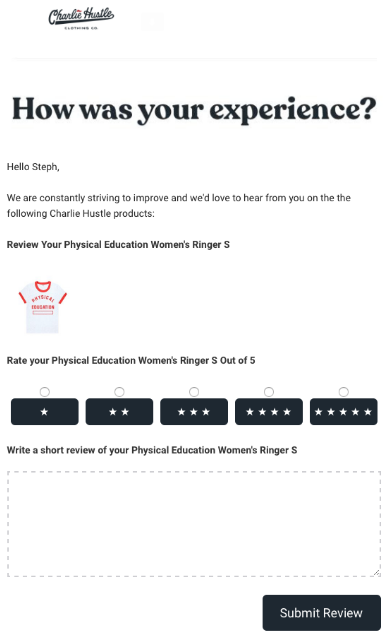 Asking Customer Feedbacks
