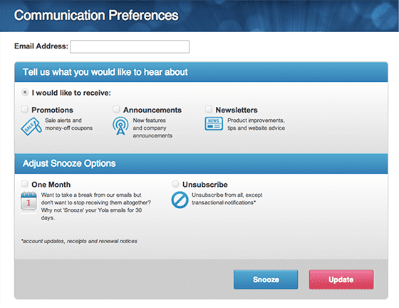 Email Preference Center